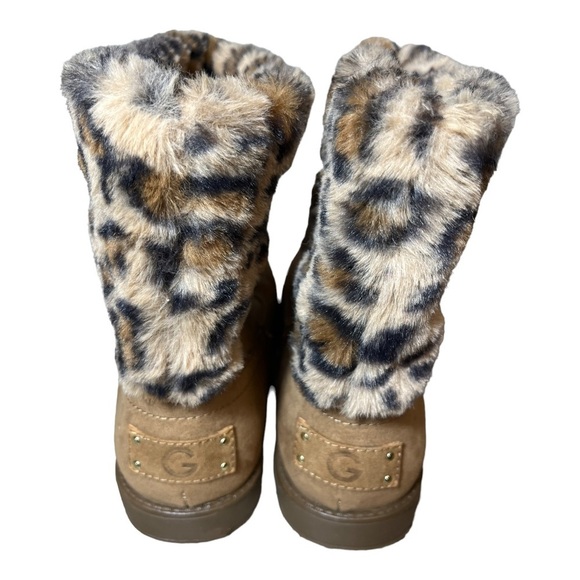 💝 Donating! NWOT GBG Los Angelos ALEYA suede Leopard Faux Fur Boots Size 9.5M - Picture 10 of 15